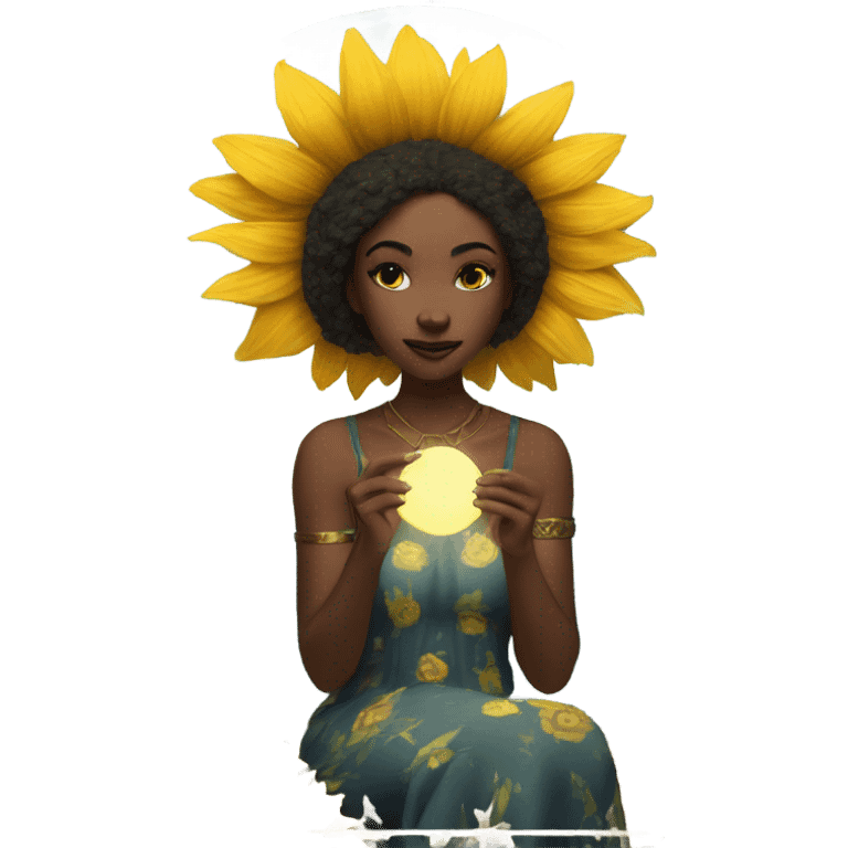 moonlit sunflower tarot reading emoji