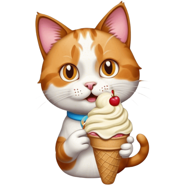 Cat eating ice cream  emoji