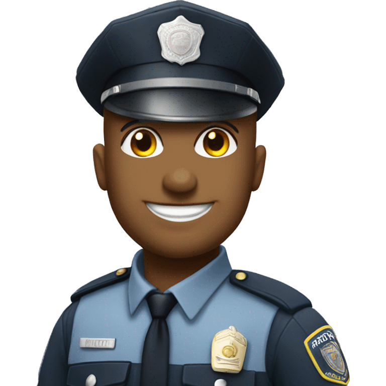 officer white bald police smiling  emoji