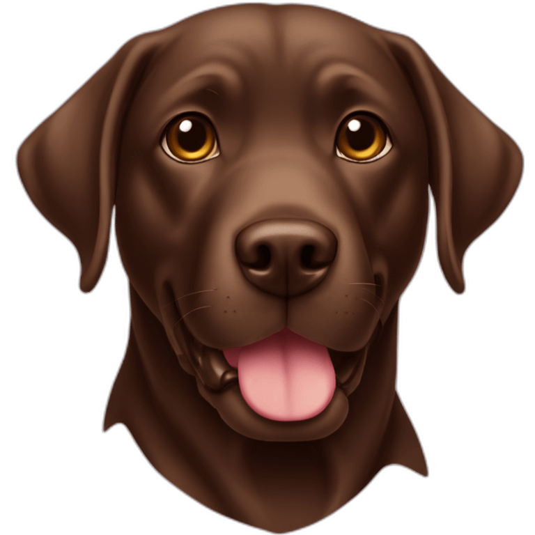 Chocolate labradador with letter name “Haru” emoji