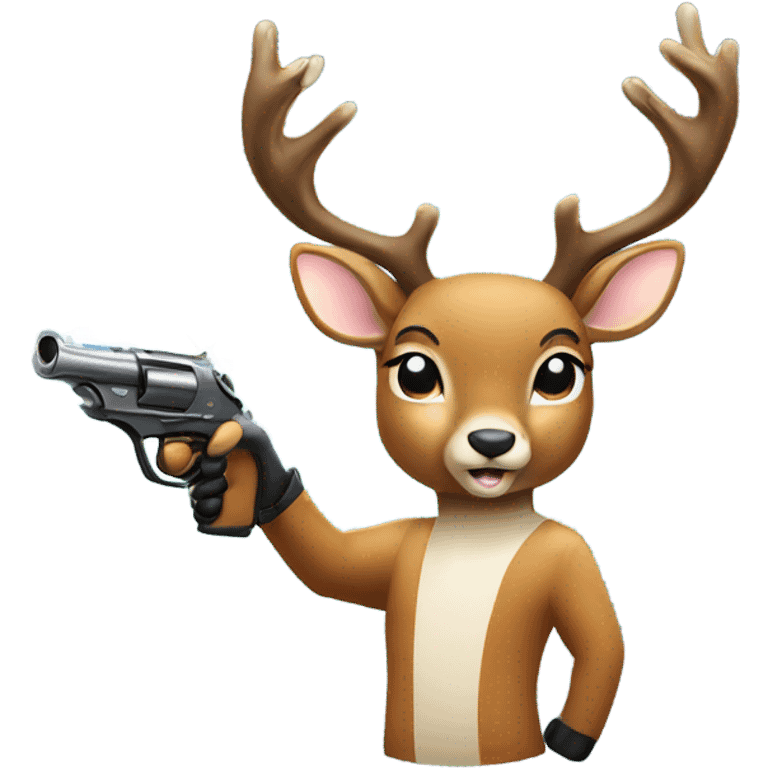 deer holding gun with sparkles emoji