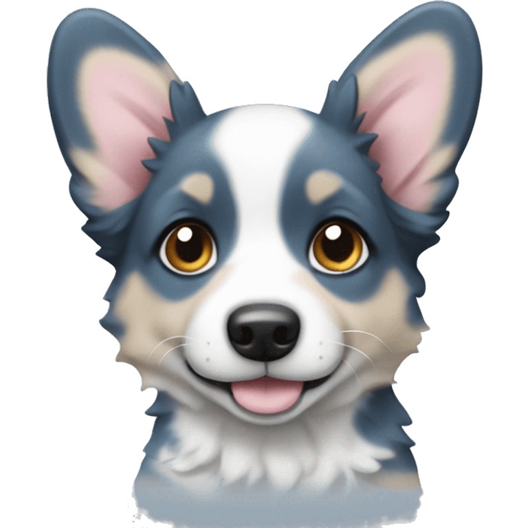 Blue marble corgi cardigan puppy emoji