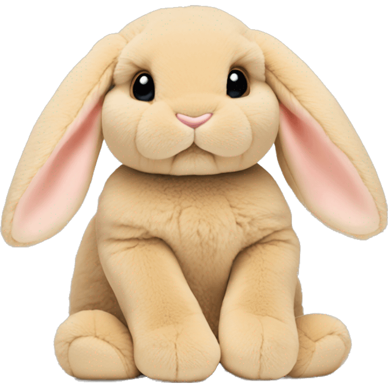 light tan, lop ear bunny, jellycat stuffed animal emoji