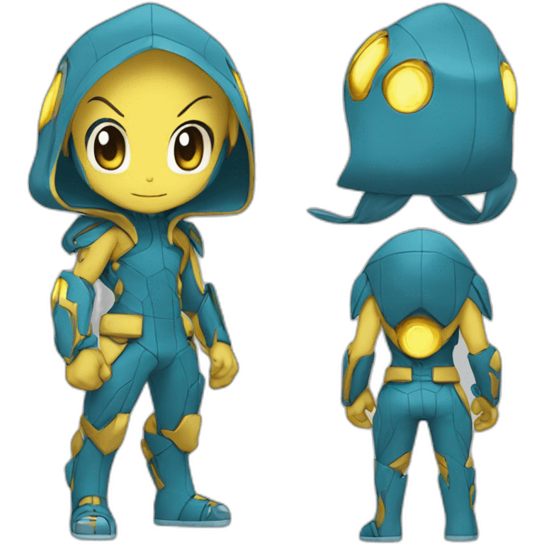 chibi cyber pokemon full body emoji