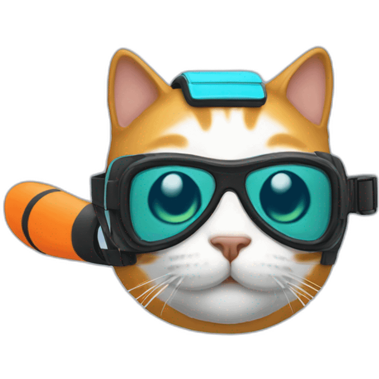 cat wearing a snorkel emoji