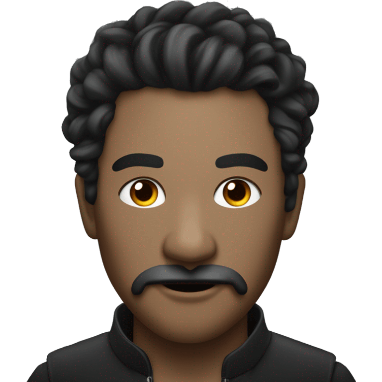 homme noir darksin avec des tresses et un bouc emoji