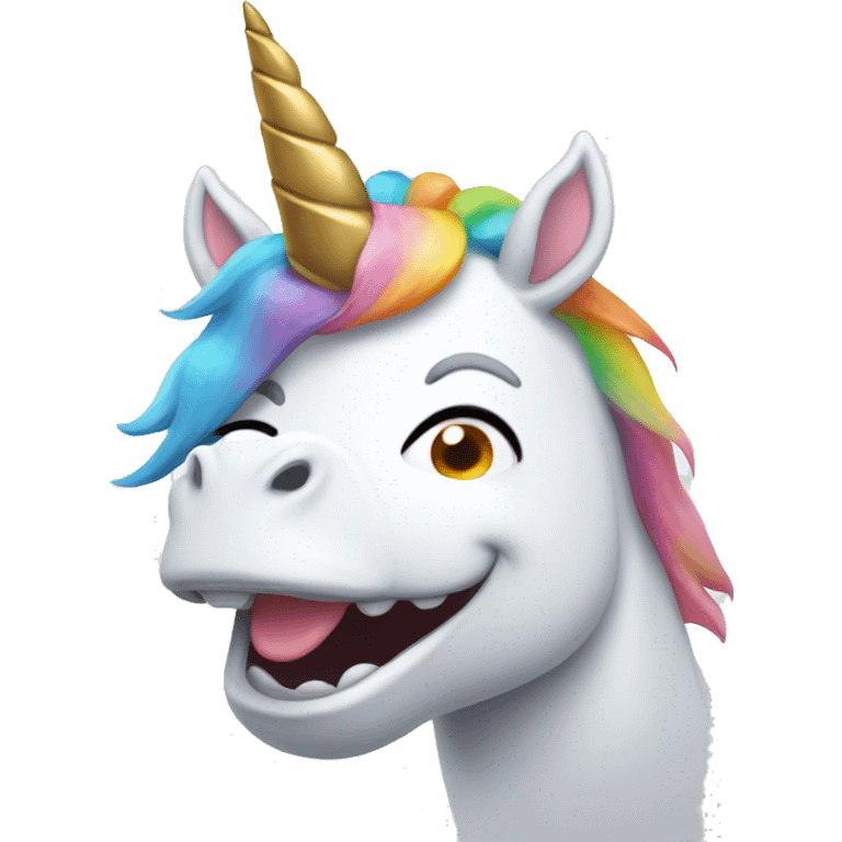 Unicorn laughing  emoji