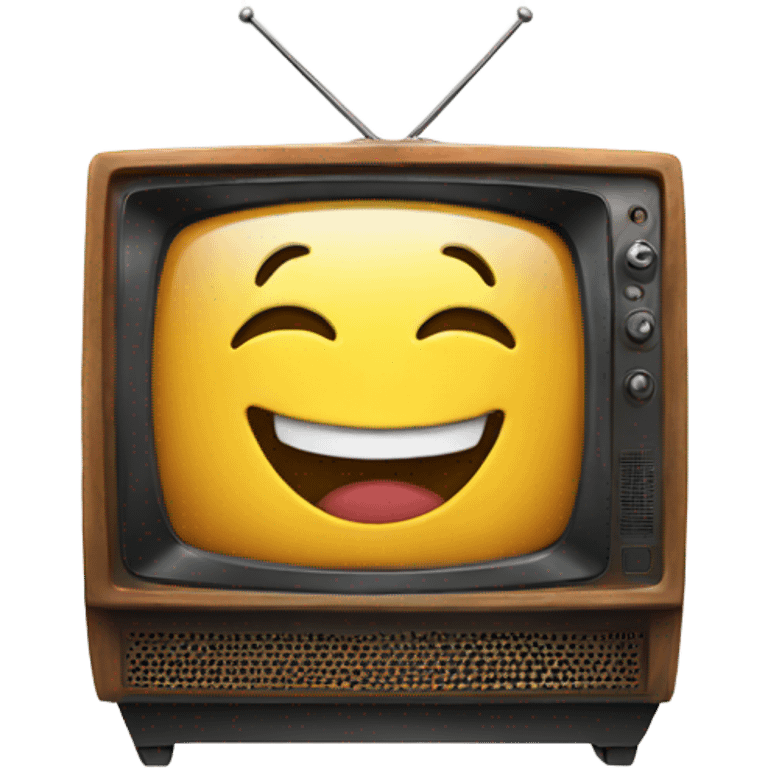 A tv with a happy face star inside emoji