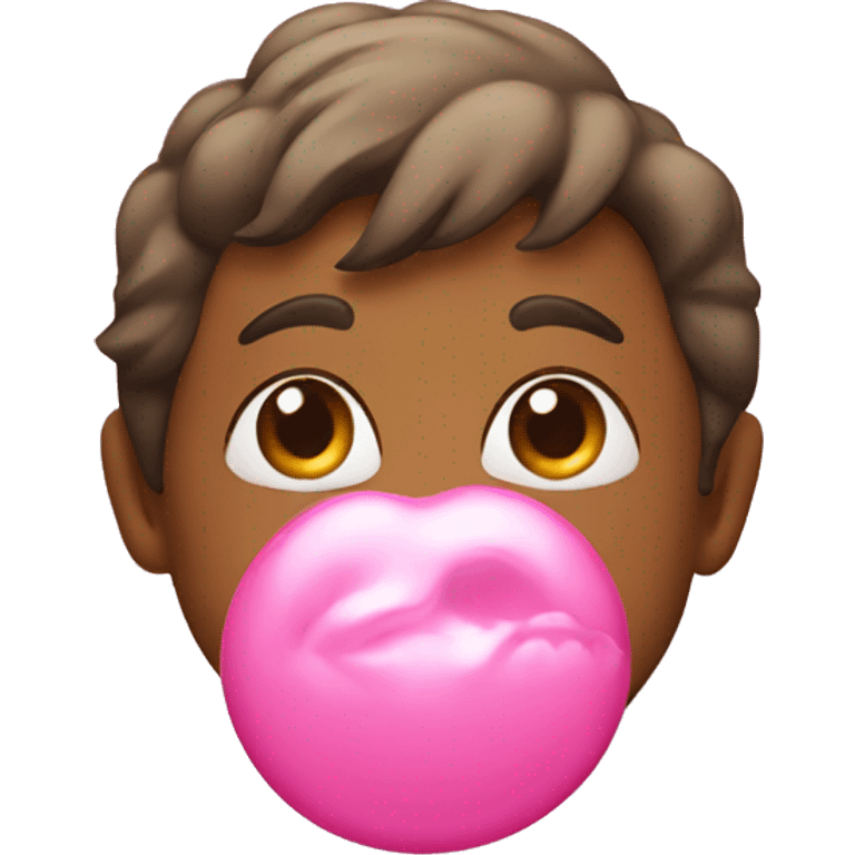 Emoji face blowing a bubble gum emoji