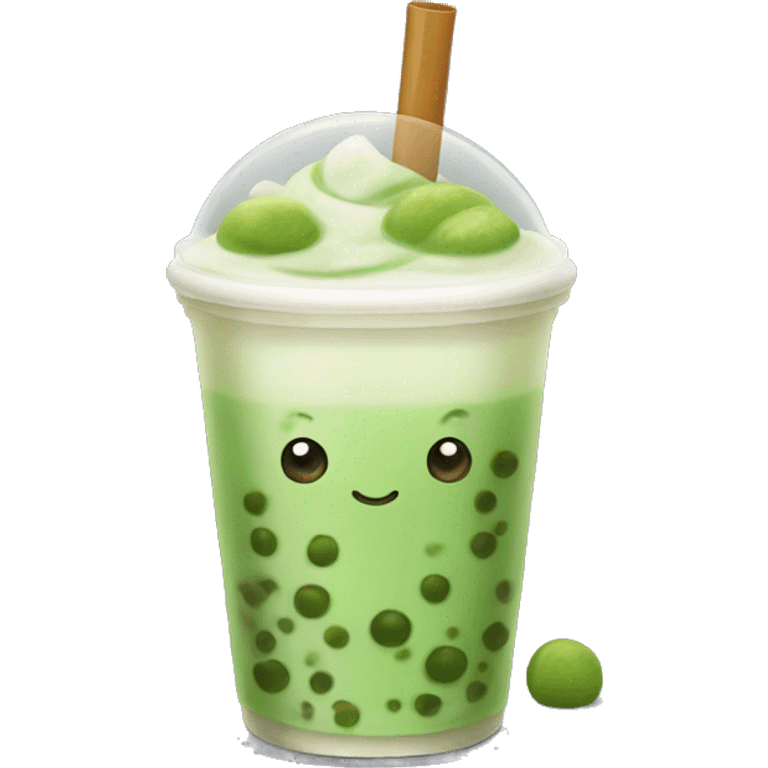 Matcha bubble tea emoji