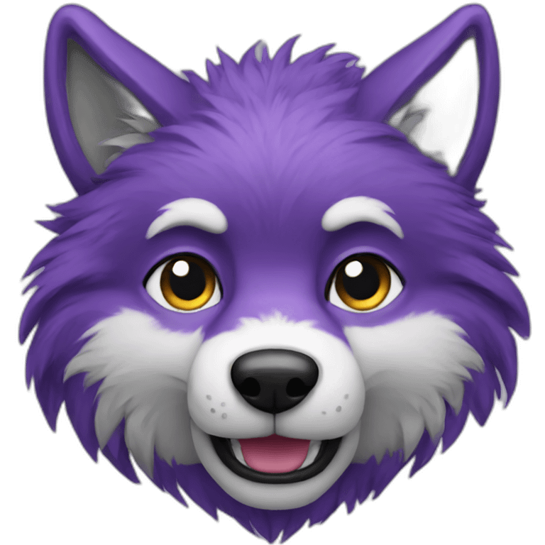 Purple furry wolf emoji