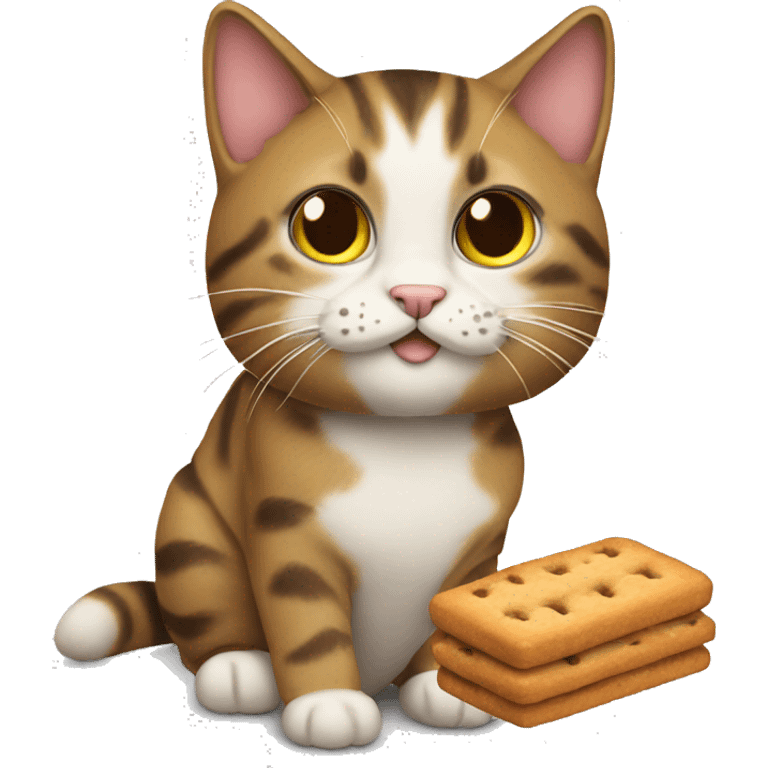 cat with a bisquit emoji