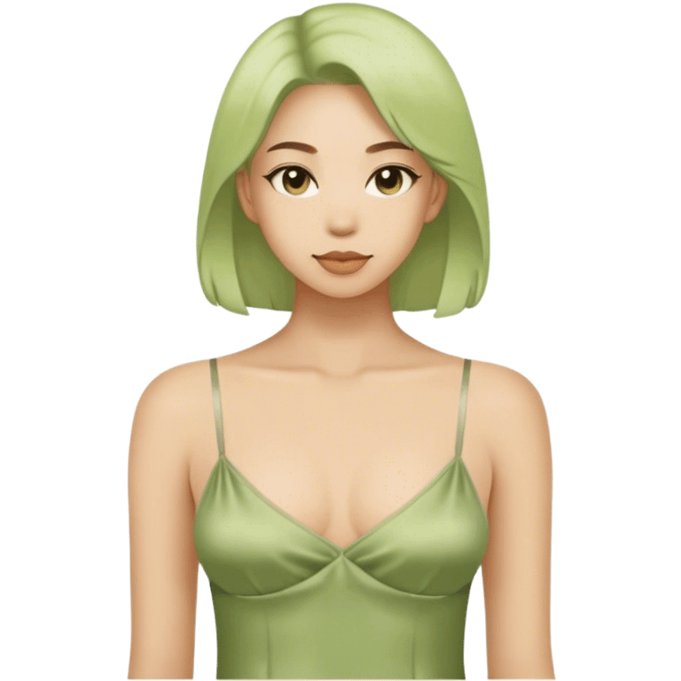 matcha colored silk camisole emoji