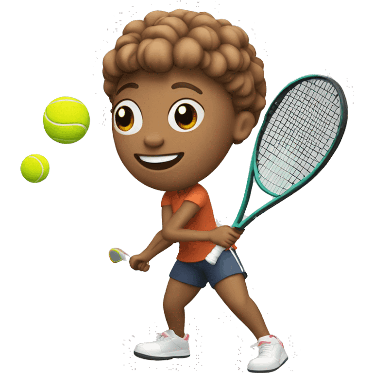 Me playing tennis on clay emoji