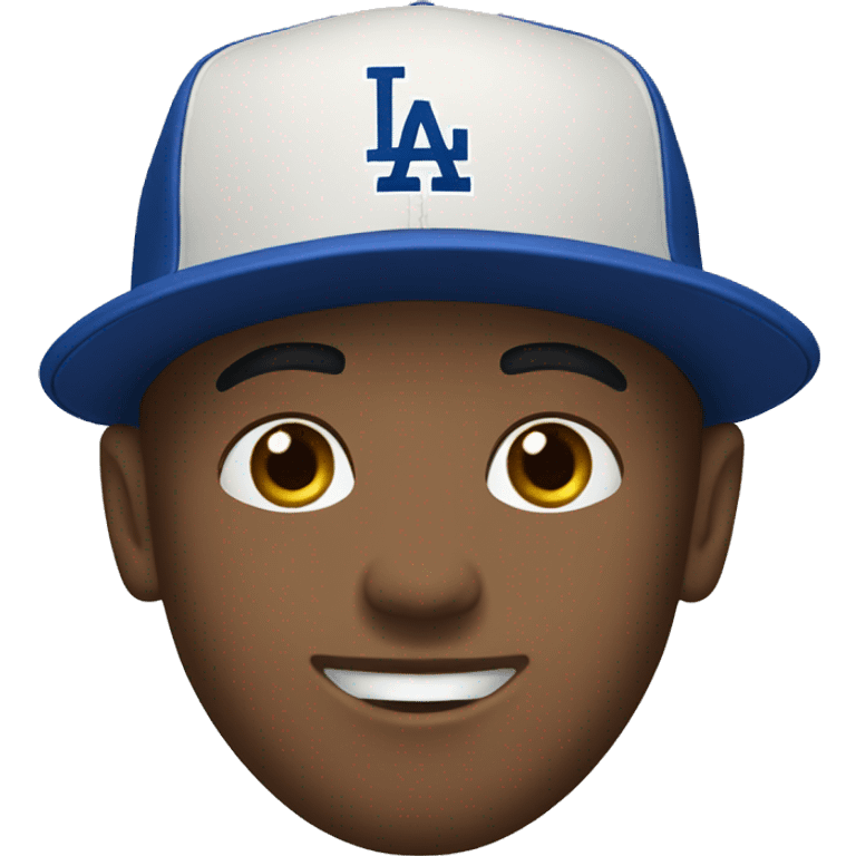 Guy wearing Los Angeles Dodgers hat emoji