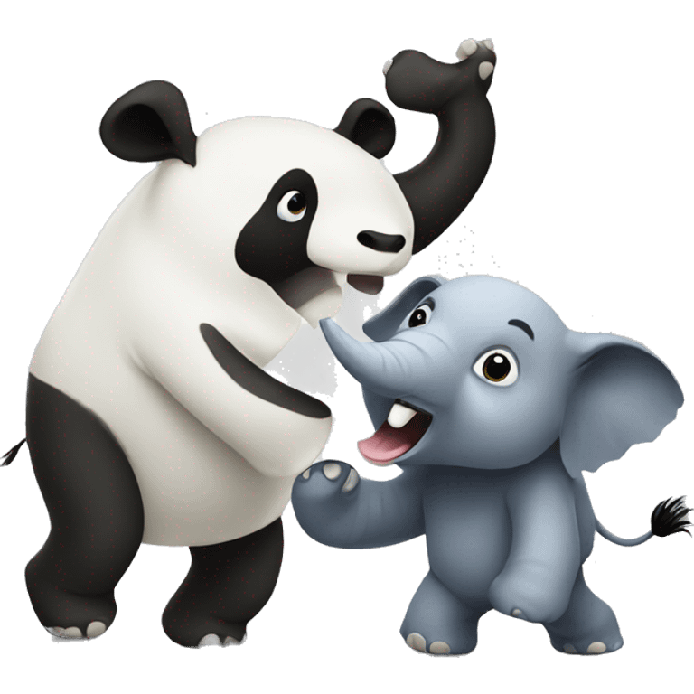 panda fighting elephant emoji