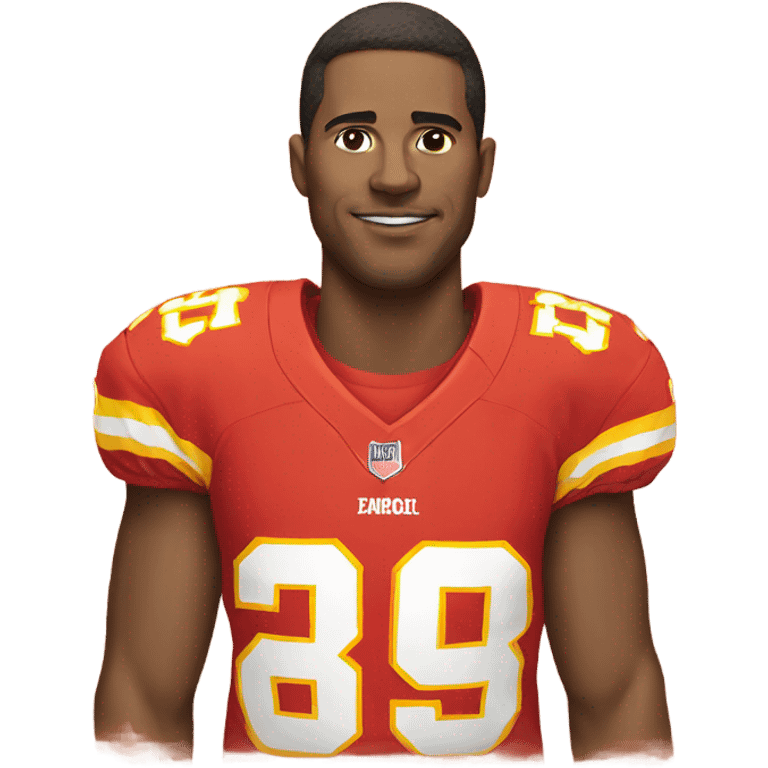 male portrait with chiefs jersey  emoji