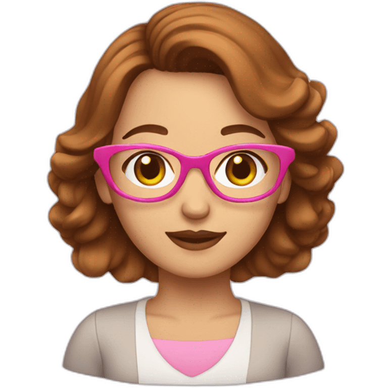 woman with Brown hair and pink frame emoji