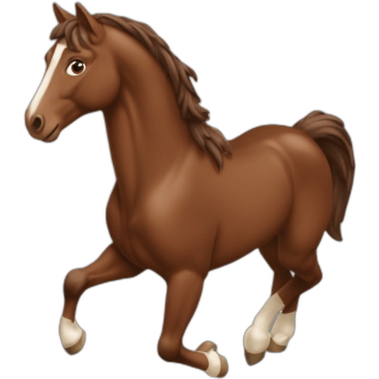 Cheval maron qui saute emoji