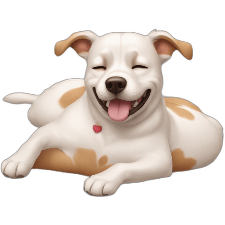 the dog is happy lying on his back emoji