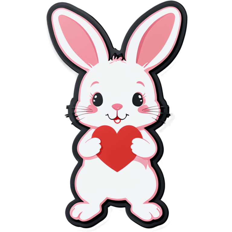 bunny with heart emoji