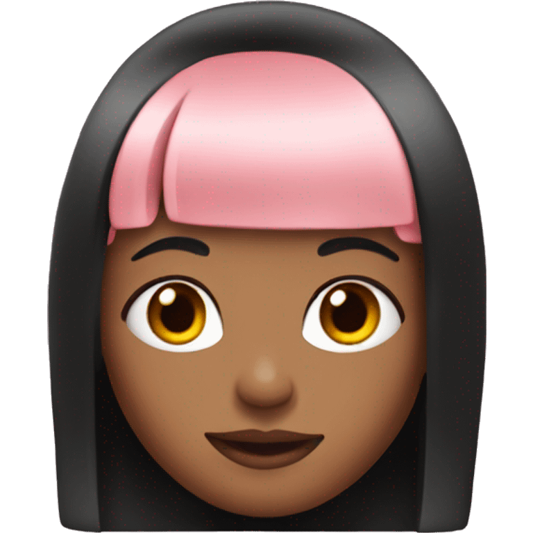 A girl with black hair and pink bangs emoji