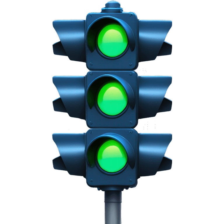 futuristic traffic light blue neon smart sensors emoji