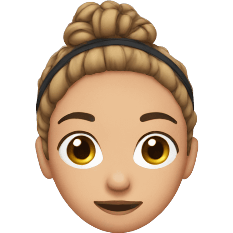 Messy bun with head band  emoji