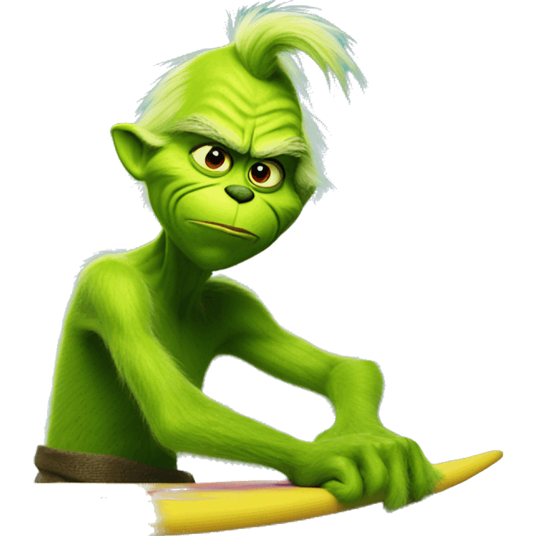 grinch on a surfboard emoji