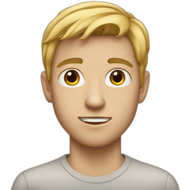 Teenager white man emoji