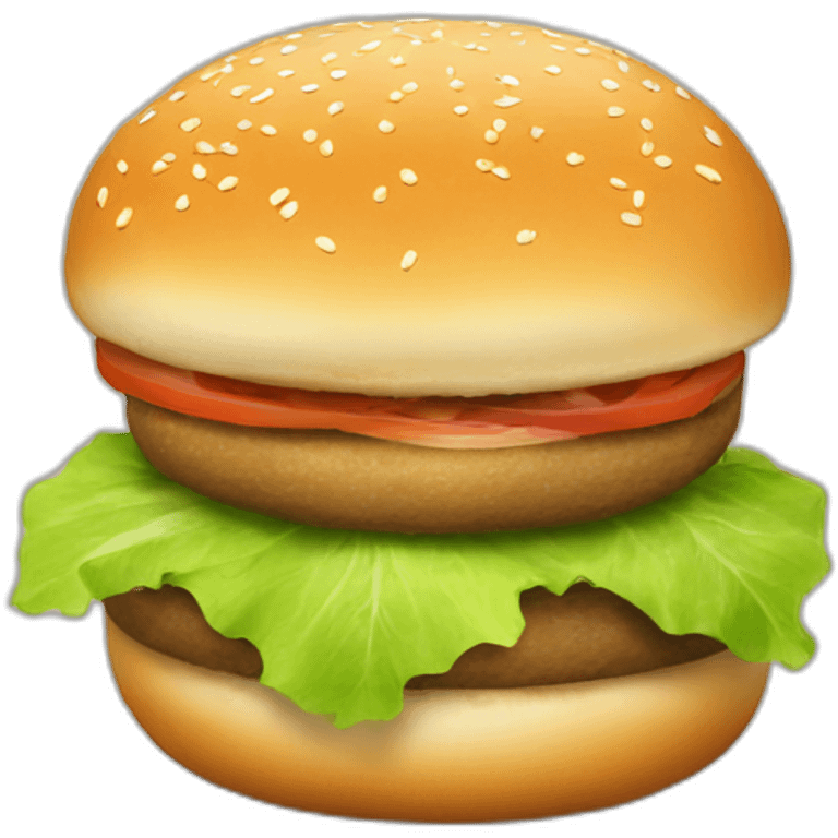 a burger bun with lettuce instead of buns emoji