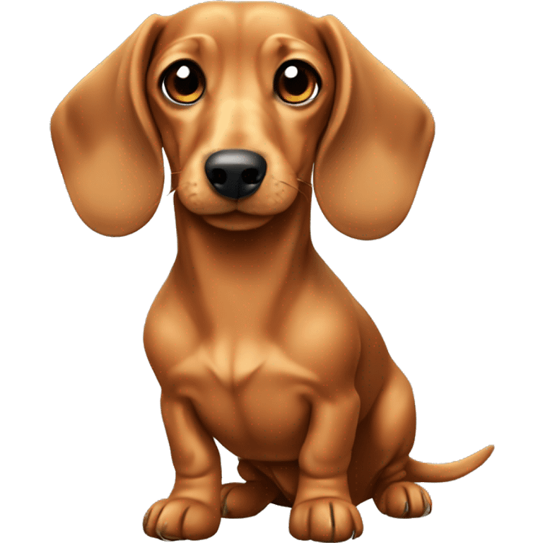 Mini light brown dachshund emoji