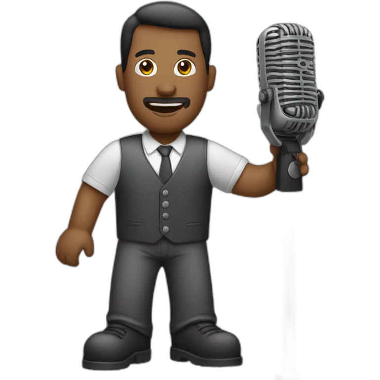 Men working microphone emoji