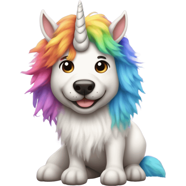 Unicorn riding a dog emoji