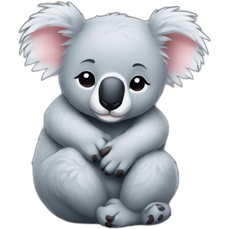 cuddling koalas happy sleepy emoji