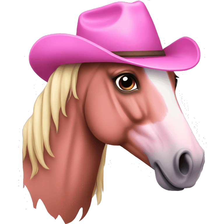 pink horse with cowboy hat  emoji