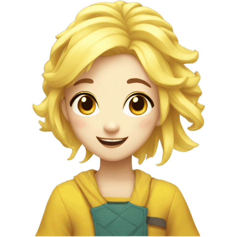 girl yellow hair cute anime emoji