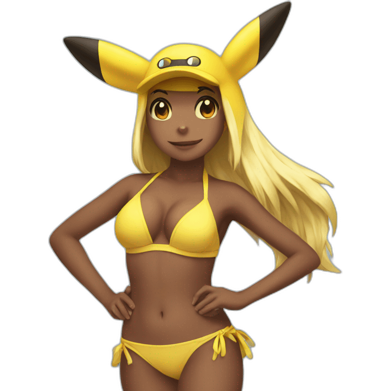 Pikachu in a bikini emoji