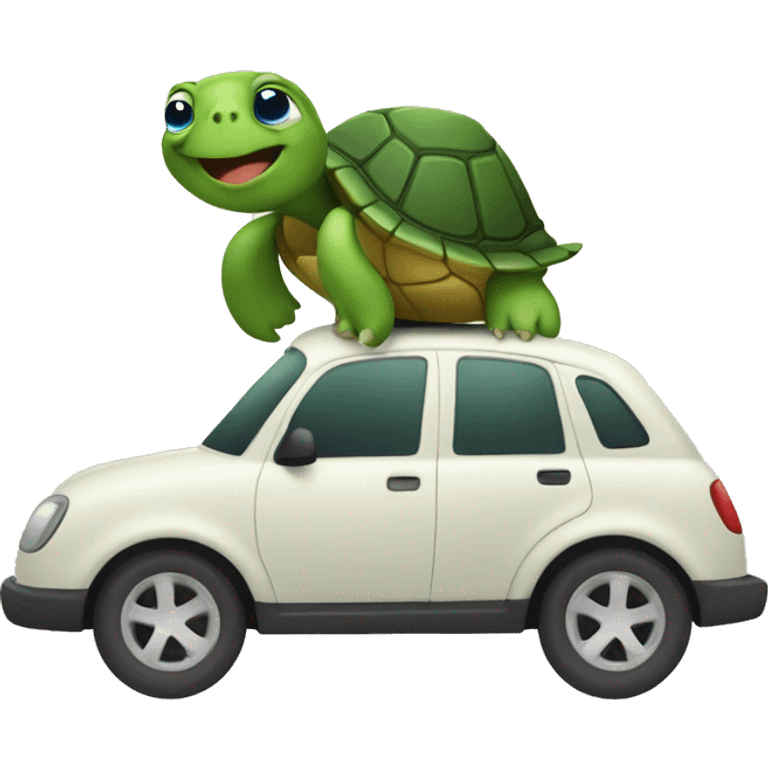 Turtle in car emoji