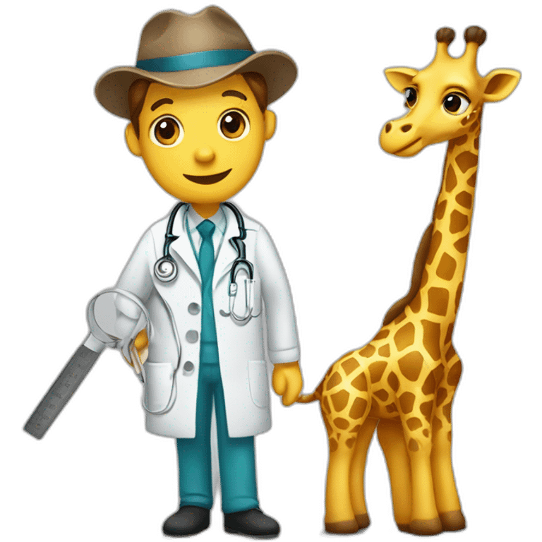 giraffe doctor with  ruler emoji