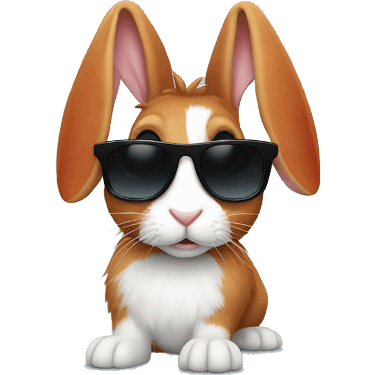 Rabbit with red hair and sunglasses  emoji