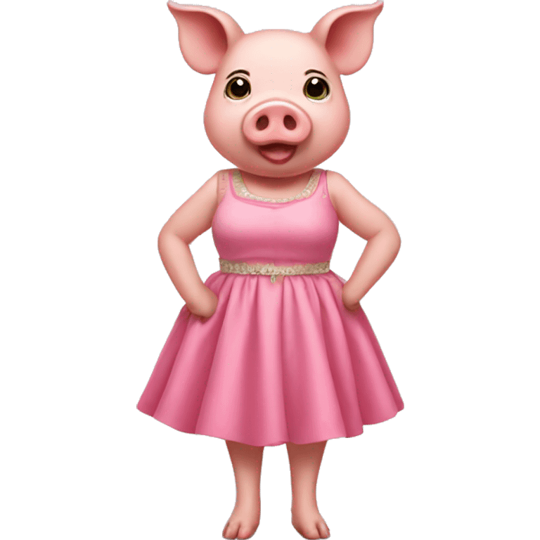 pig with dress emoji