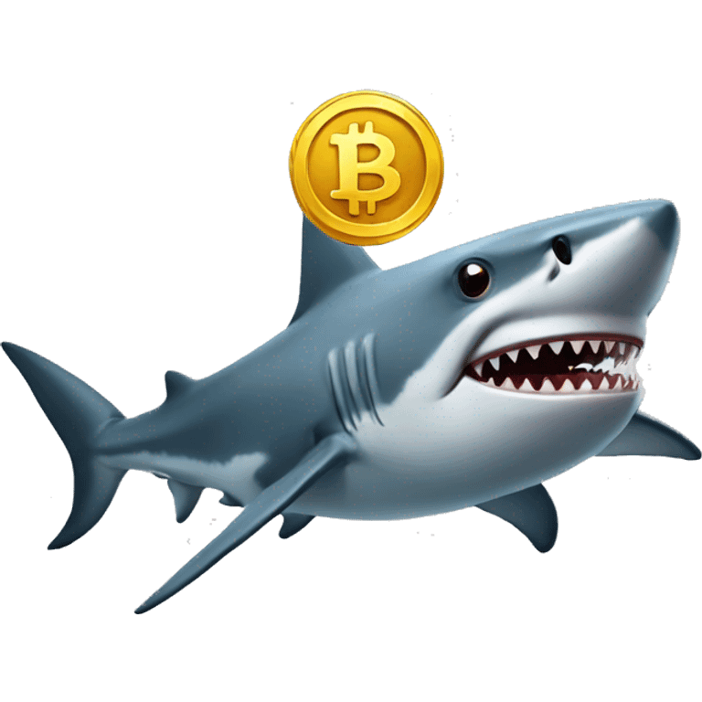 shark with bitcoin emoji