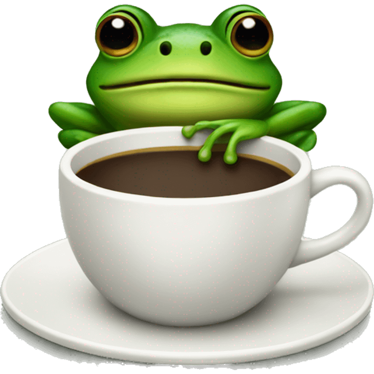 Frog with coffee emoji