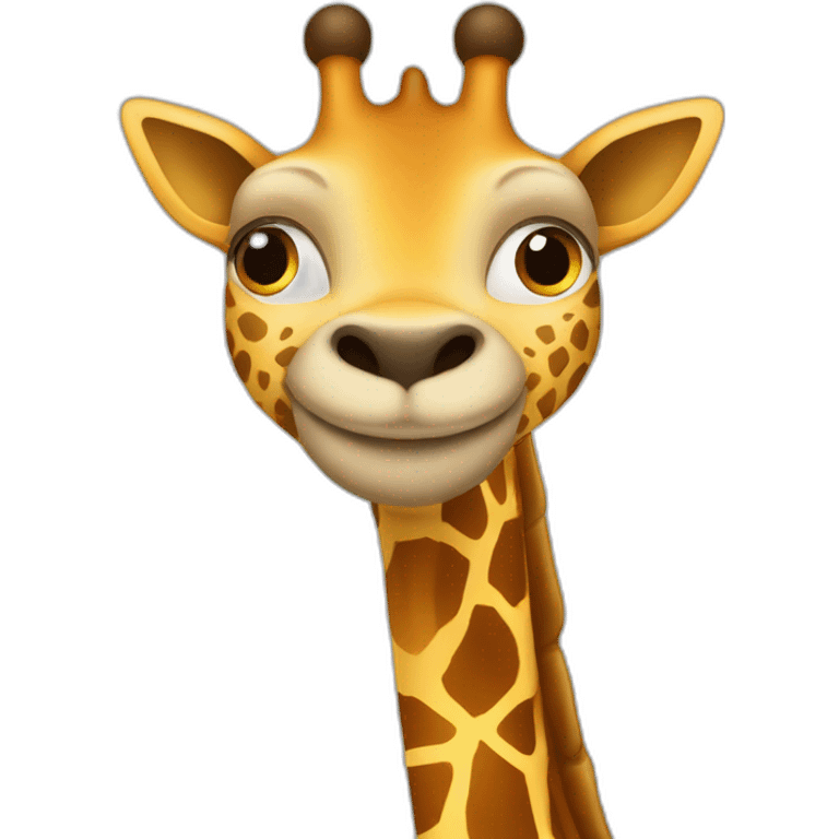 Chat sur une girafe emoji