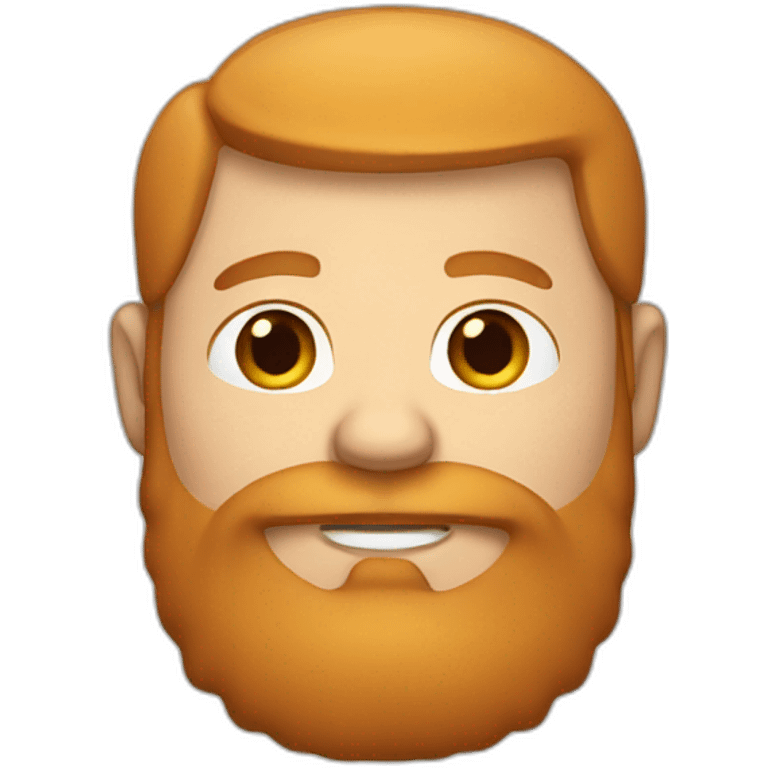 A man with a double chin and ginger beard emoji