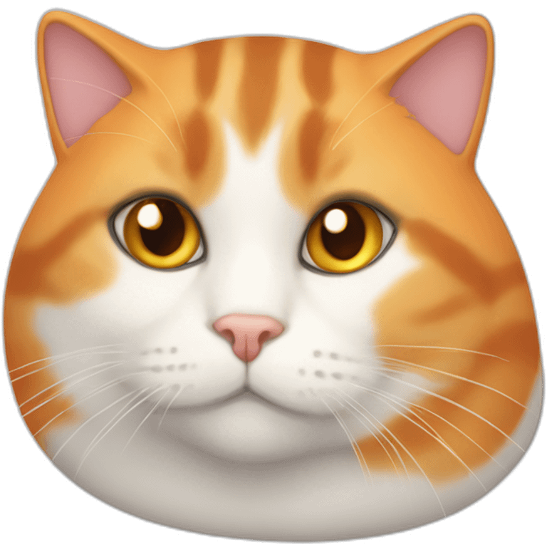 orange and white chubby cat which looks like a glock emoji