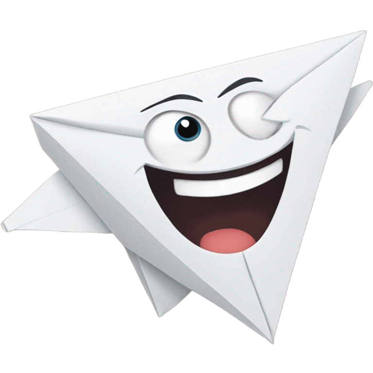 Paper plane with a face  emoji