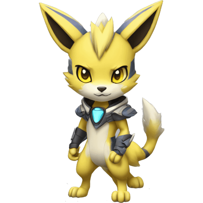 Anthro Cool Chibi Zeraora-Renamon-Pokémon Full Body Detailed High Quality emoji