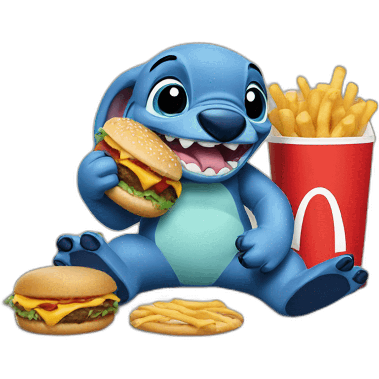 Stitch eating mcdo emoji